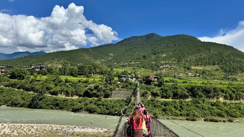 Longest Suspension bridge in Bhutan.